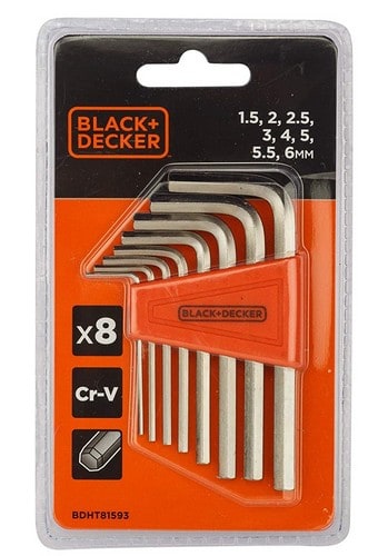 Black+Decker BDHT81593 8pc Metric Allen Key Set