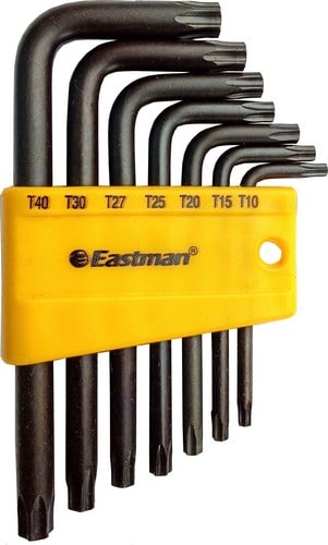 Eastman EAK 2407-H 7pc T10 -T40 Torx Key Set