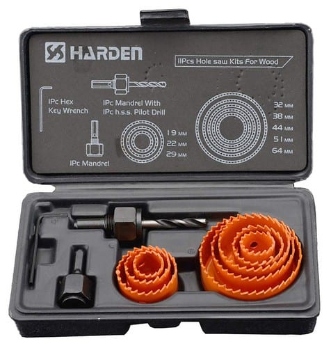 Harden 11pc (19-64mm) Wood Hole Saw Kit